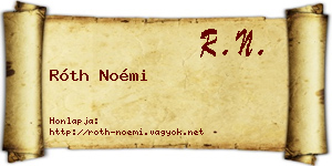 Róth Noémi névjegykártya