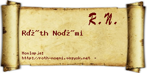 Róth Noémi névjegykártya